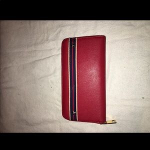 Red accordion wallet
